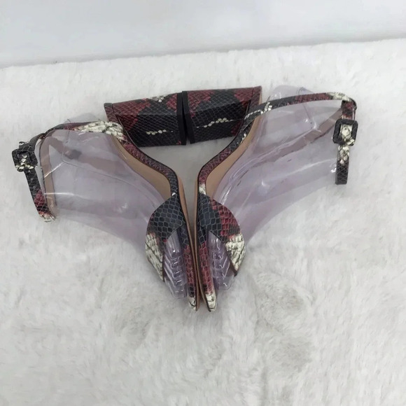 Antonio Milani Women’s Gwyn All leather Snake Print Block Heel Sandal Size 6 - Picture 8 of 12